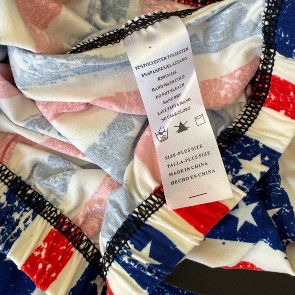 4th of July Ultra Soft Leggings, Vintage Stars and Stripes - Picture 3 of 3